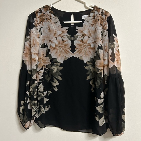 Calvin Klein Floral  Blouse - Picture 1 of 4